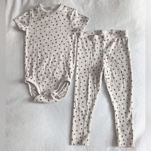 H&M Polka Dot Ribbed Cotton Set